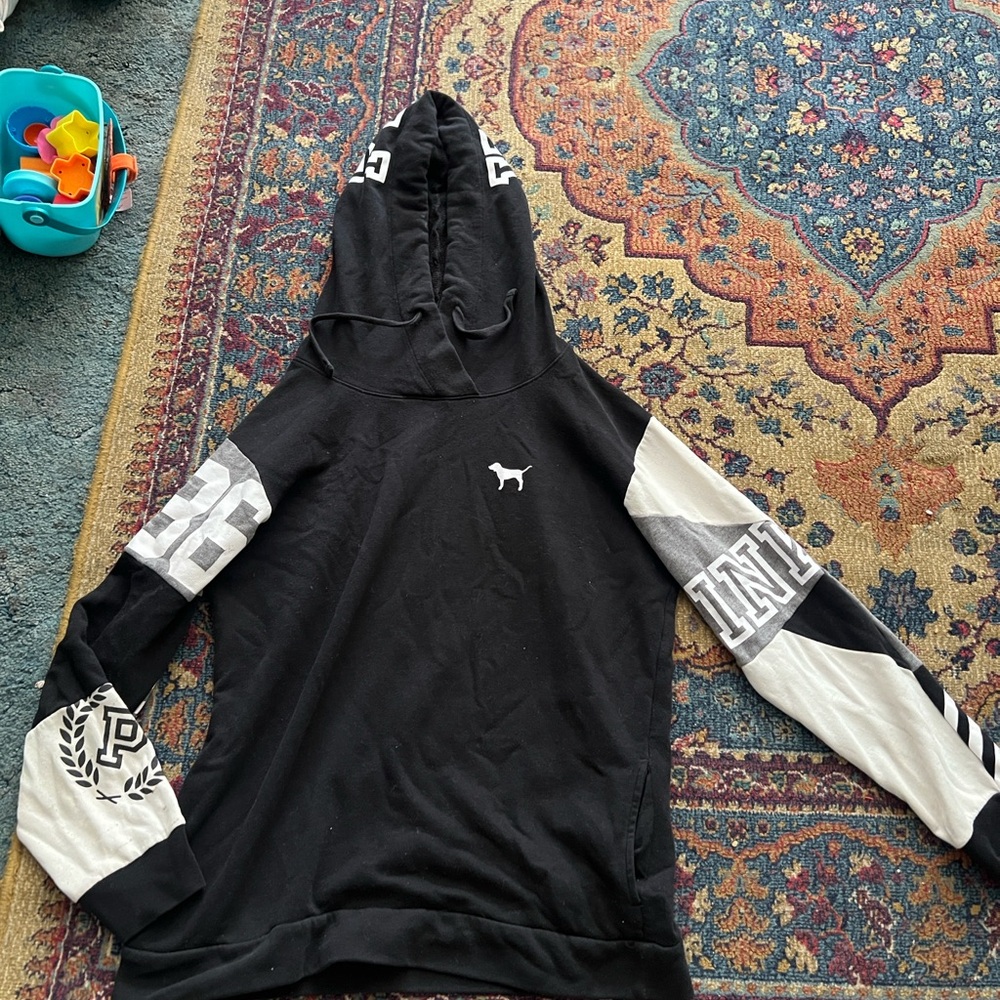 Black and White Hoodie with Logo
